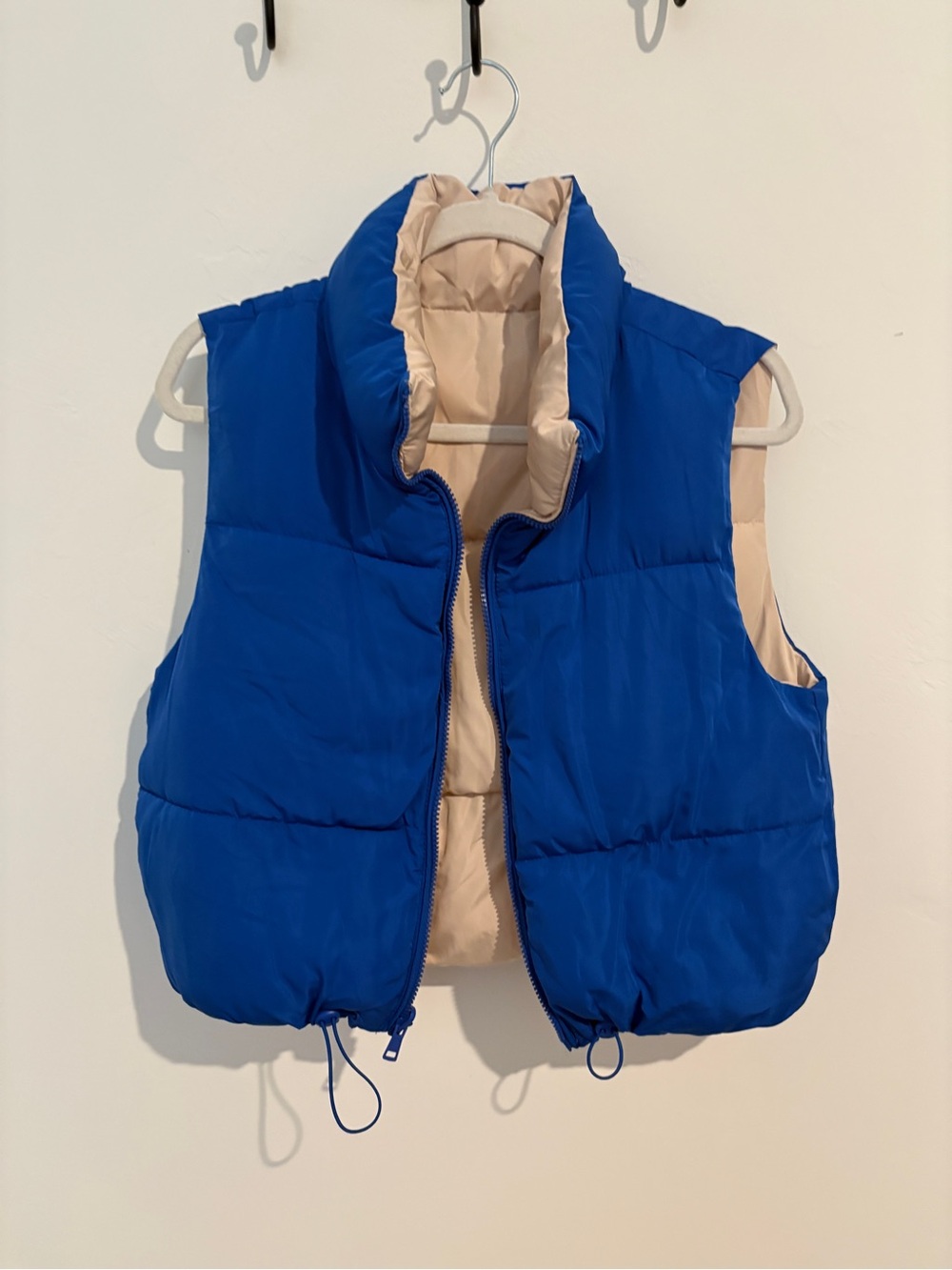 Reversible Blue & Beige Puffer Vest